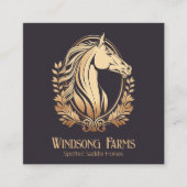 Classy Modern Custom Horse Boerderij Equine Vierkante Visitekaartje (Voorkant)