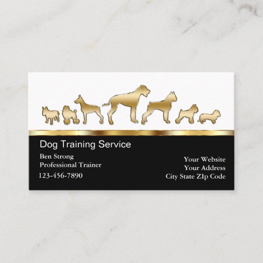 Classy Modern Dog Trainer Visitekaartjes (Voorkant)