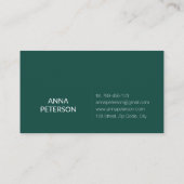 Classy Modern Elegant Daisy Flower on Teal Visitekaartje (Achterkant)