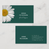Classy Modern Elegant Daisy Flower on Teal Visitekaartje (Voorkant / Achterkant)