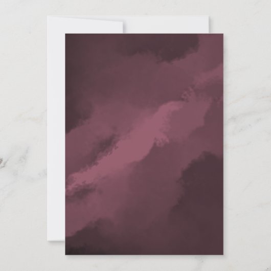 Classy Modern Elegant Waterverf Bourgondische brui Kaart (Achterkant)