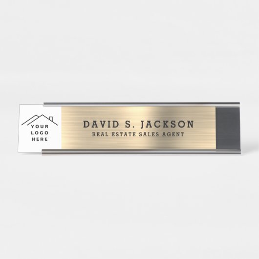 Classy Modern Executive Gold Professional Bureau Naambordje (Voorkant)