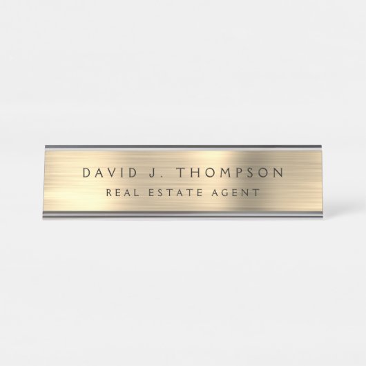 Classy Modern Executive Gold Professional Bureau Naambordje (Voorkant)