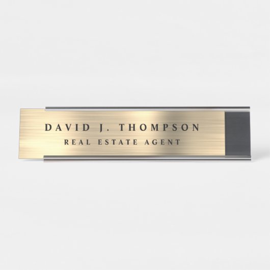 Classy Modern Executive Gold Professional Bureau Naambordje (Voorkant)