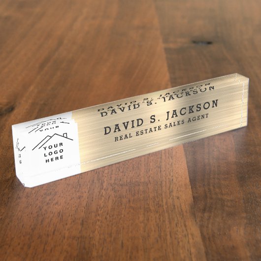 Classy Modern Executive Gold Professional Naambordje (Zijkant)