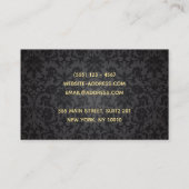Classy Modern Floral Luxe Sparkle zwart goud Visitekaartje (Achterkant)