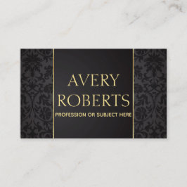 Classy Modern Floral Luxe Sparkle zwart goud Visitekaartje