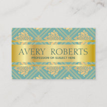 Classy Modern Floral Luxury Sparkle cyan gold