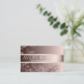 Classy Modern Floral Luxury Sparkle roos goud Visitekaartje (Staand voorkant)