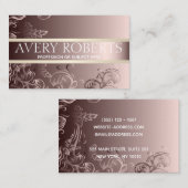 Classy Modern Floral Luxury Sparkle roos goud Visitekaartje (Voorkant / Achterkant)