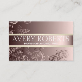 Classy Modern Floral Luxury Sparkle roos goud Visitekaartje