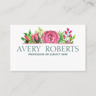 Classy Modern Floral waterverf Visitekaartje