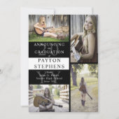 Classy Modern Foto zwart | Witte Afstuderen Aankondiging (Voorkant)