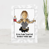 Classy Modern Funny Etnisch Vrouw Cartoon Verjaard Kaart (Voorkant)