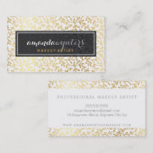 CLASSY modern gebladerte patroon gouden folie logo Visitekaartje (Voorkant / Achterkant)