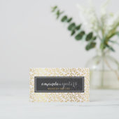 CLASSY modern gebladerte patroon gouden folie logo Visitekaartje (Staand voorkant)