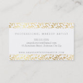 CLASSY modern gebladerte patroon gouden folie logo Visitekaartje (Achterkant)