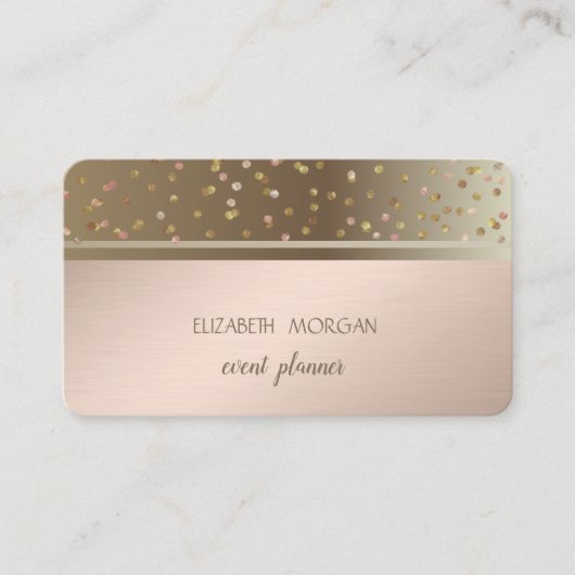 Classy Modern Geometric, Abstract, Confetti Visitekaartje (Voorkant)