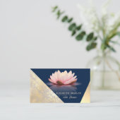 Classy Modern Geometric, Abstract Faux Gold, blauw Visitekaartje (Staand voorkant)