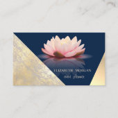 Classy Modern Geometric, Abstract Faux Gold, blauw Visitekaartje (Voorkant)