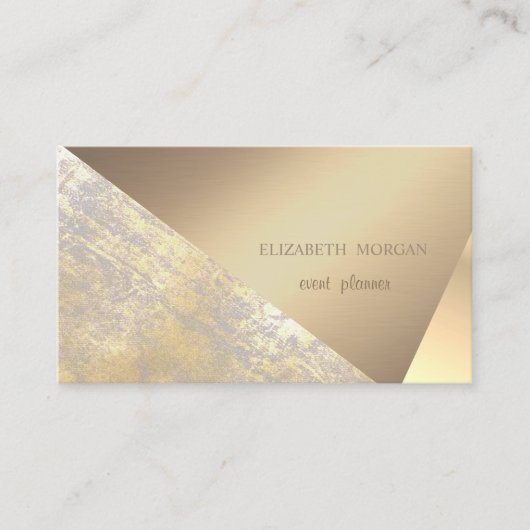 Classy Modern Geometric, Abstract Faux Gold Stripe Visitekaartje (Voorkant)