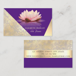 Classy Modern Geometric, Abstract Faux Gold, Viole Visitekaartje