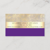 Classy Modern Geometric, Abstract Faux Gold, Viole Visitekaartje (Achterkant)