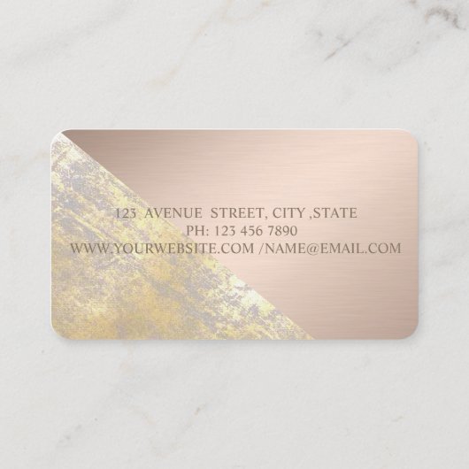 Classy Modern Geometric, Abstract Faux Gold Visitekaartje (Achterkant)