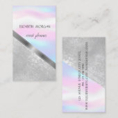Classy Modern Geometric, Abstract Holografisch Visitekaartje (Voorkant / Achterkant)