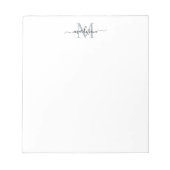 Classy Modern Girly Script Monogram zwart grijs Notitieblok (Voorkant)