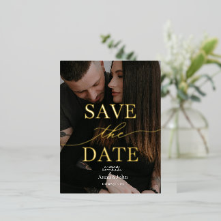 Classy Modern Gold Foil Bewaar de datum Kaart