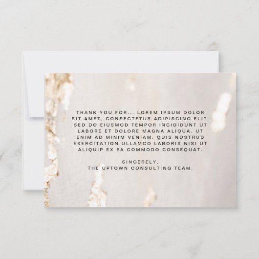 Classy Modern Gold Foil Business Bedankkaart (Achterkant)