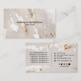 Classy Modern Gold Foil en Social Media Icons Visitekaartje