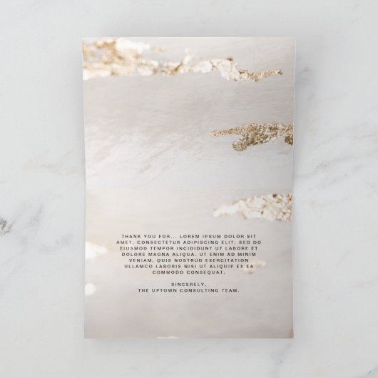 Classy Modern Gold Foil Folded Business Bedankkaart (Binnen)