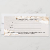 Classy Modern Gold Foil Gift Certificate/Voucher (Achterkant)