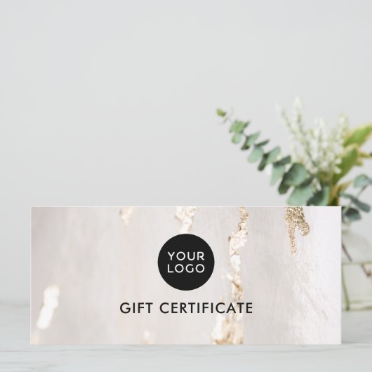 Classy Modern Gold Foil Gift Certificate/Voucher (Staand voorkant)