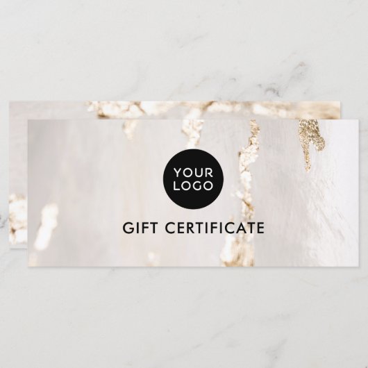 Classy Modern Gold Foil Gift Certificate/Voucher (Voorkant / Achterkant)