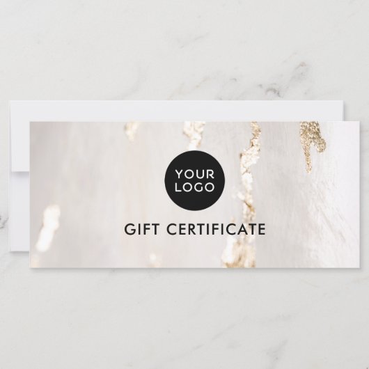 Classy Modern Gold Foil Gift Certificate/Voucher (Voorkant)