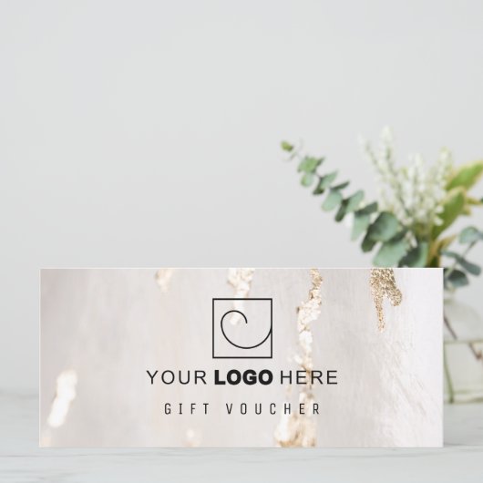 Classy Modern Gold Foil Gift Voucher/Certificate (Staand voorkant)