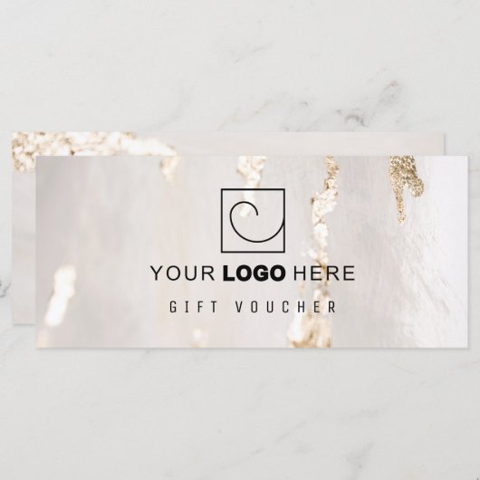 Classy Modern Gold Foil Gift Voucher/Certificate (Voorkant / Achterkant)