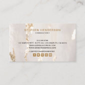 Classy Modern Gold Foil logo en sociale media Visitekaartje (Achterkant)