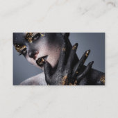 Classy Modern Gold Foil Logo Foto's en sociale med Visitekaartje (Achterkant)