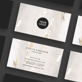 Classy Modern Gold Foil Logo Visitekaartjes