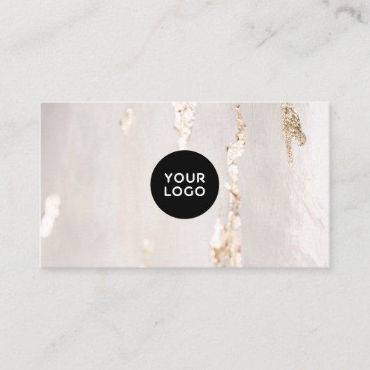 Classy Modern Gold Foil Logo Visitekaartjes (Voorkant)
