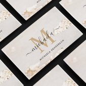 Classy Modern Gold Foil monogram & naam Visitekaartje
