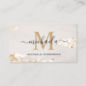 Classy Modern Gold Foil monogram & naam Visitekaartje (Voorkant)