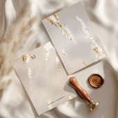 Classy Modern Gold Foil Monogram & Name Stationery Notitiekaartje