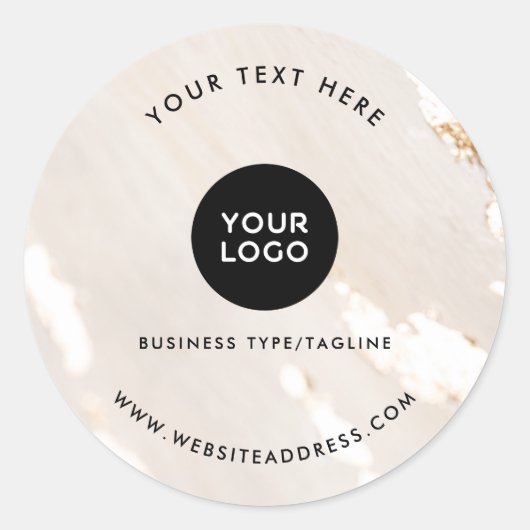Classy Modern Gold Foil Professional Business Ronde Sticker (Voorkant)
