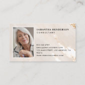 Classy Modern Gold Foil Professional Logo & Foto Visitekaartje (Voorkant)