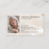 Classy Modern Gold Foil Professional Logo & Foto Visitekaartje (Voorkant)
